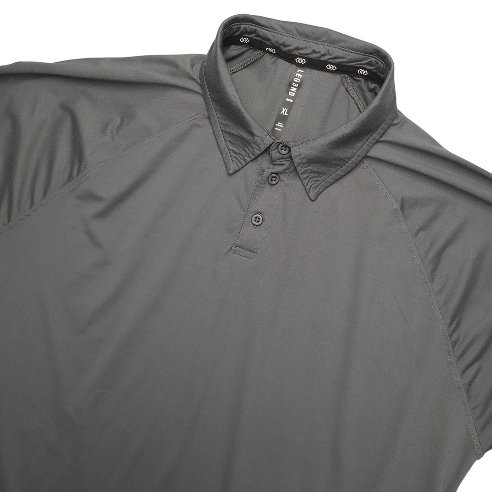 LEG3ND Inspire Golf Polo Shirt Mens XL Gray Short Sleeve Stretch Performance